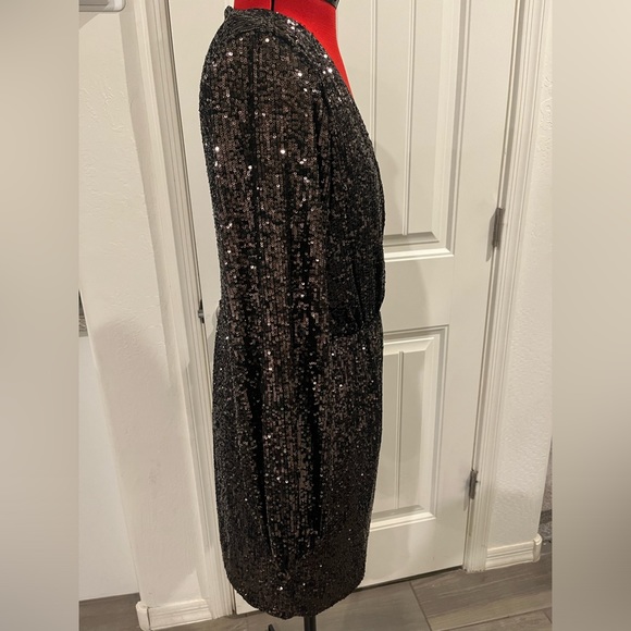 NWOT The Drop Women's Helena Sequin Wrap Dress - Picture 6 of 7